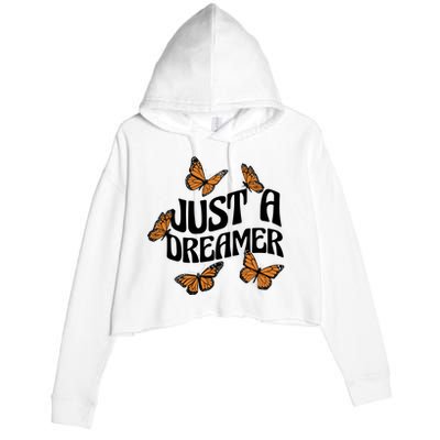 Just A Dreamer Butterfly Cute Gift Crop Fleece Hoodie