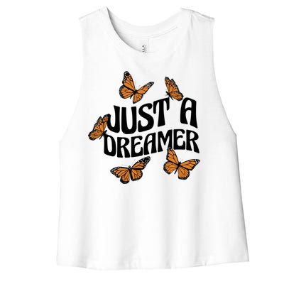 Just A Dreamer Butterfly Cute Gift Women's Racerback Cropped Tank