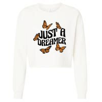 Just A Dreamer Butterfly Cute Gift Cropped Pullover Crew