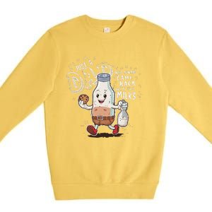 Just A Dad Who Always Came Back With The Milk Fathers Day Premium Crewneck Sweatshirt