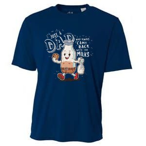 Just A Dad Who Always Came Back With The Milk Fathers Day Cooling Performance Crew T-Shirt