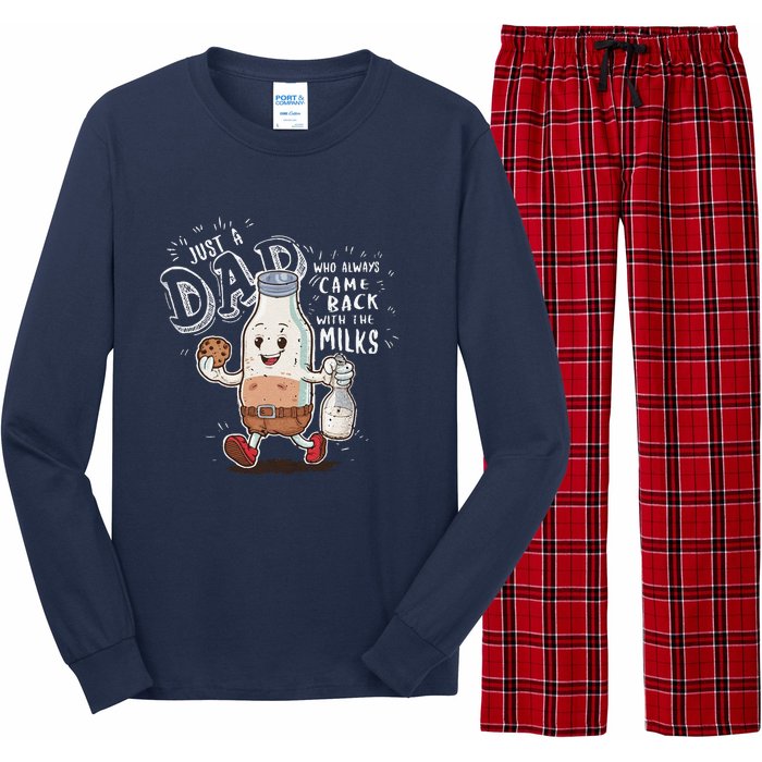 Just A Dad Who Always Came Back With The Milk Fathers Day Long Sleeve Pajama Set