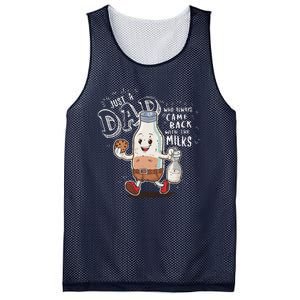 Just A Dad Who Always Came Back With The Milk Fathers Day Mesh Reversible Basketball Jersey Tank