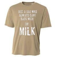 Just A Dad Who Always Came Back With The Milk Funny Dad Cooling Performance Crew T-Shirt