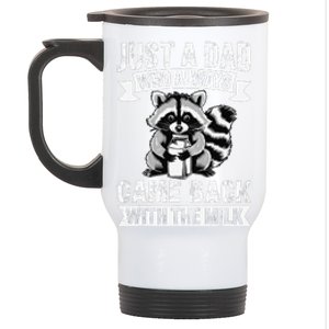 Just A Dad Who Always Came Back With The Milk Funny Gift Stainless Steel Travel Mug