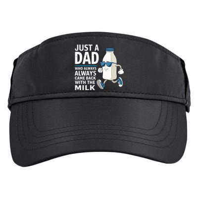 Just A Dad Who Always Came Back With The Milk Father’S Day Funny Dad Parenting Adult Drive Performance Visor