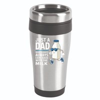 Just A Dad Who Always Came Back With The Milk Father’S Day Funny Dad Parenting 16oz Travel Tumbler