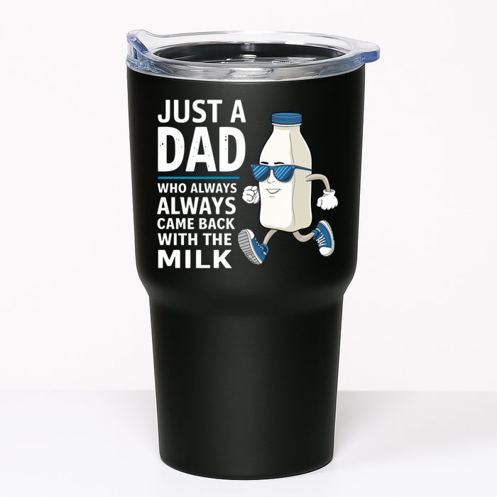 Just A Dad Who Always Came Back With The Milk Father’S Day Funny Dad Parenting Tumbler