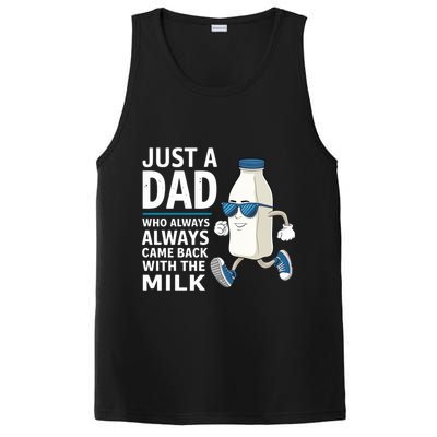 Just A Dad Who Always Came Back With The Milk Father’S Day Funny Dad Parenting PosiCharge Competitor Tank