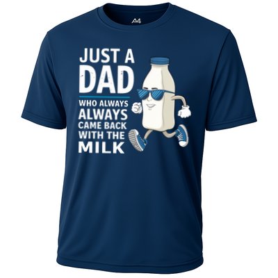 Just A Dad Who Always Came Back With The Milk Father’S Day Funny Dad Parenting Performance Shirt