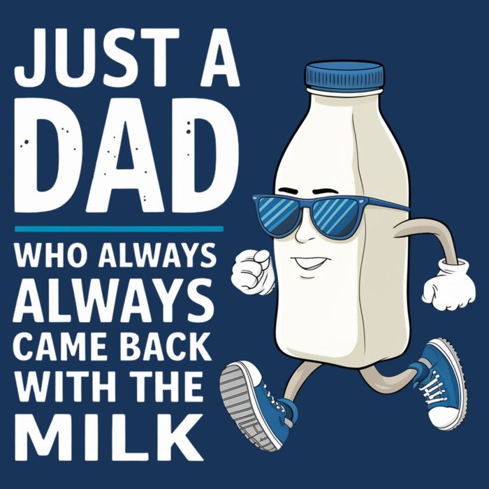 Just A Dad Who Always Came Back With The Milk Father’S Day Funny Dad Parenting Cooling Performance Long Sleeve Crew