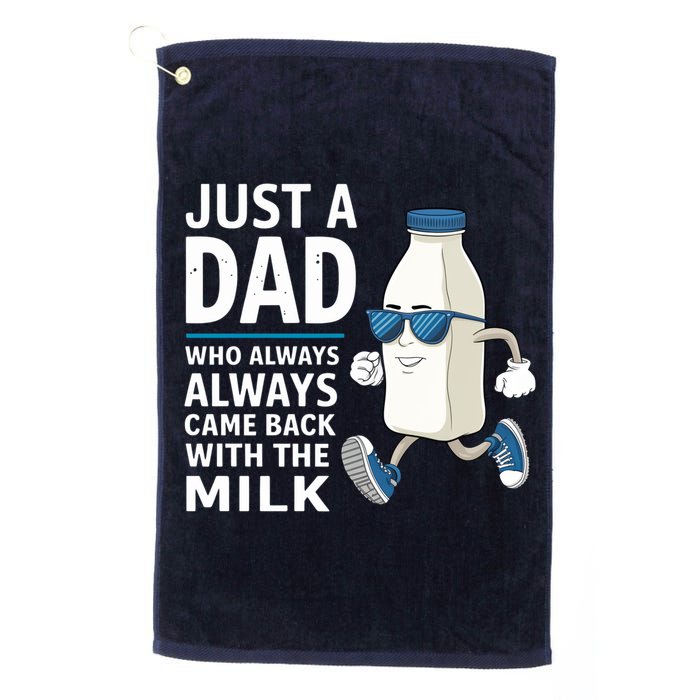 Just A Dad Who Always Came Back With The Milk Father’S Day Funny Dad Parenting Golf Towel