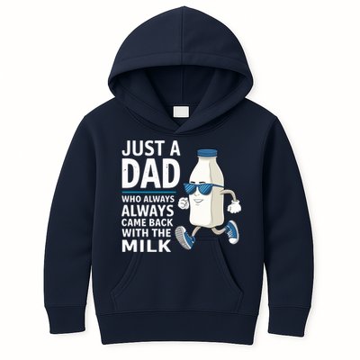 Just A Dad Who Always Came Back With The Milk Father’S Day Funny Dad Parenting Kids Hoodie