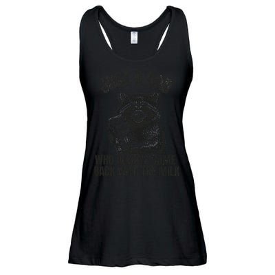 Just A Dad Who Came Back With The Milk FatherS Day Raccoon Ladies Essential Flowy Tank