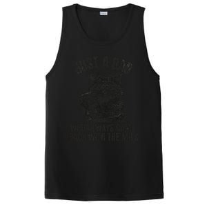 Just A Dad Who Came Back With The Milk FatherS Day Raccoon PosiCharge Competitor Tank