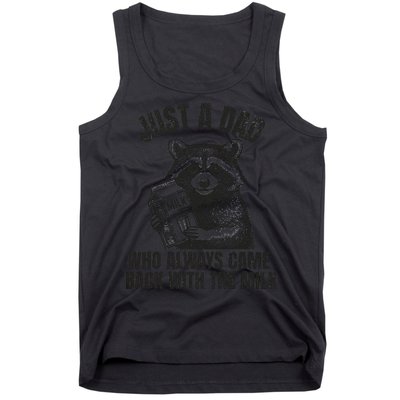 Just A Dad Who Came Back With The Milk FatherS Day Raccoon Tank Top