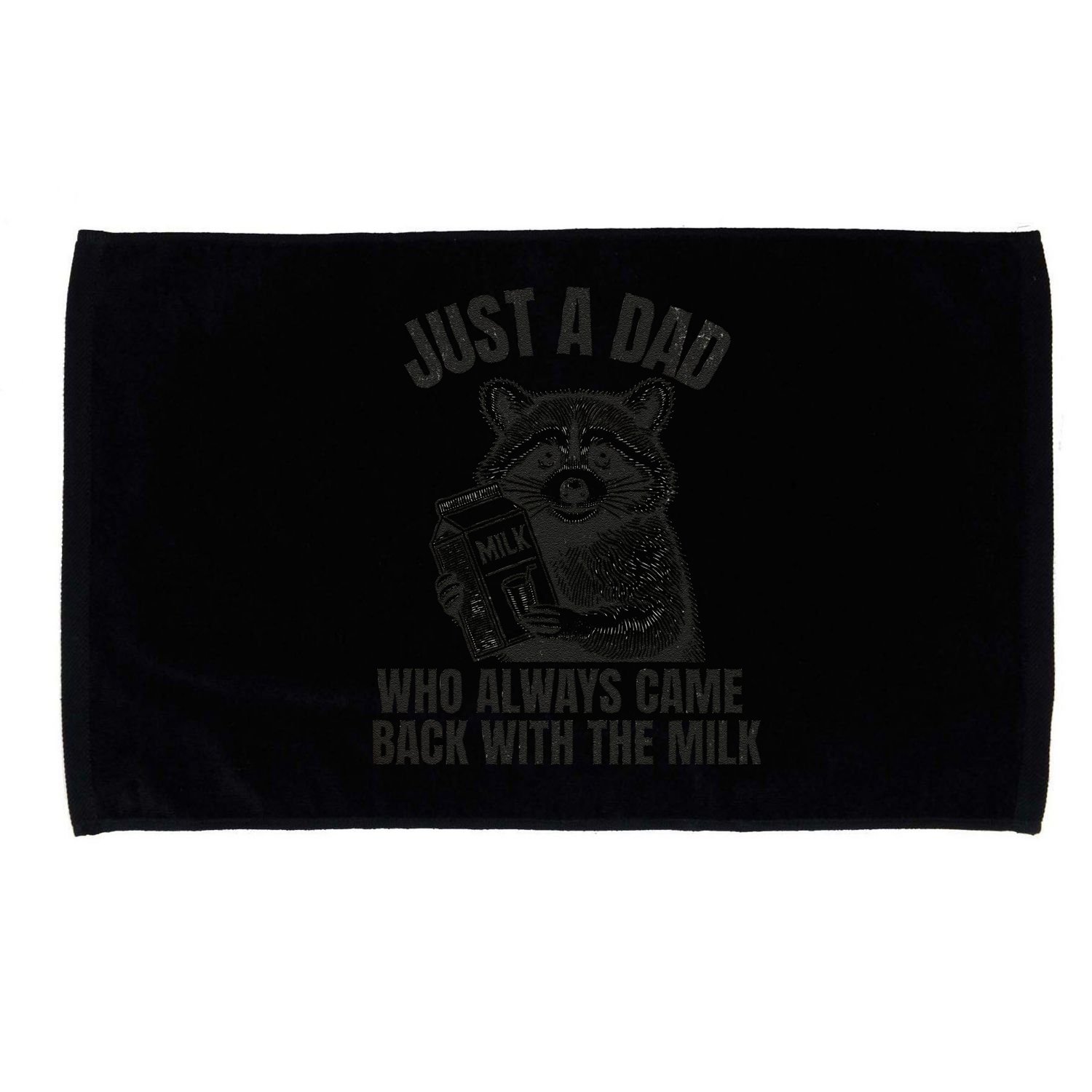 Just A Dad Who Came Back With The Milk FatherS Day Raccoon Microfiber Hand Towel