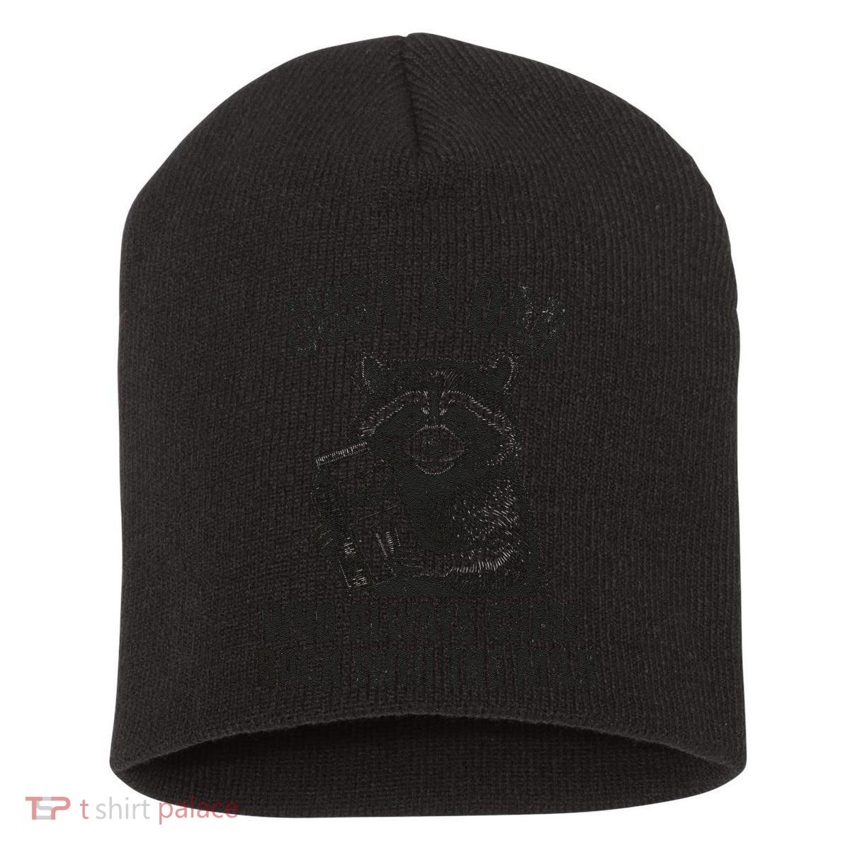 Just A Dad Who Came Back With The Milk FatherS Day Raccoon Short Acrylic Beanie