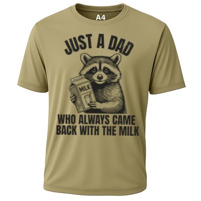 Just A Dad Who Came Back With The Milk FatherS Day Raccoon Performance Shirt