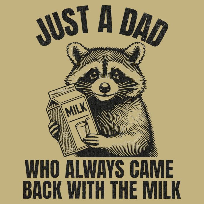 Just A Dad Who Came Back With The Milk FatherS Day Raccoon Cooling Performance Crew T-Shirt