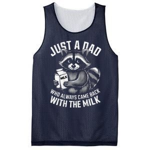 Just A Dad Who Always Came Back With The Milk FatherS Day Mesh Reversible Basketball Jersey Tank