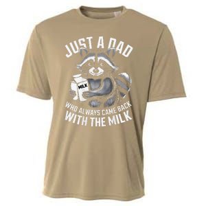 Just A Dad Who Always Came Back With The Milk FatherS Day Cooling Performance Crew T-Shirt