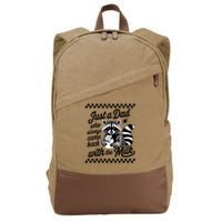 Just A Dad Who Always Came Back With The Milk Raccoon Funny Cotton Canvas Backpack