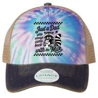 Just A Dad Who Always Came Back With The Milk Raccoon Funny Legacy Tie Dye Trucker Hat