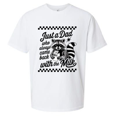 Just A Dad Who Always Came Back With The Milk Raccoon Funny Sueded Cloud Jersey T-Shirt