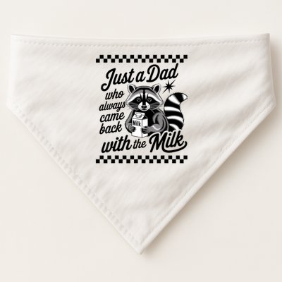 Just A Dad Who Always Came Back With The Milk Raccoon Funny USA-Made Doggie Bandana