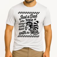 Just A Dad Who Always Came Back With The Milk Raccoon Funny Cooling Performance Crew T-Shirt