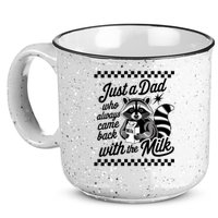 Just A Dad Who Always Came Back With The Milk Raccoon Funny 15oz Campfire Ceramic Mug