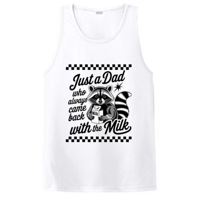 Just A Dad Who Always Came Back With The Milk Raccoon Funny PosiCharge Competitor Tank