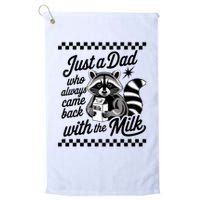 Just A Dad Who Always Came Back With The Milk Raccoon Funny Golf Towel
