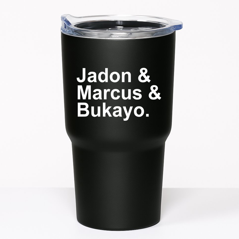Jadon and Marcus and Bukayo Tumbler