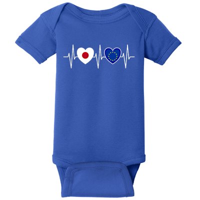 Japan And Europe European Union Flag Flags Gift Baby Bodysuit