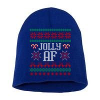 Jolly Af Funny Adult Humor Ugly Christmas Gift Short Acrylic Beanie