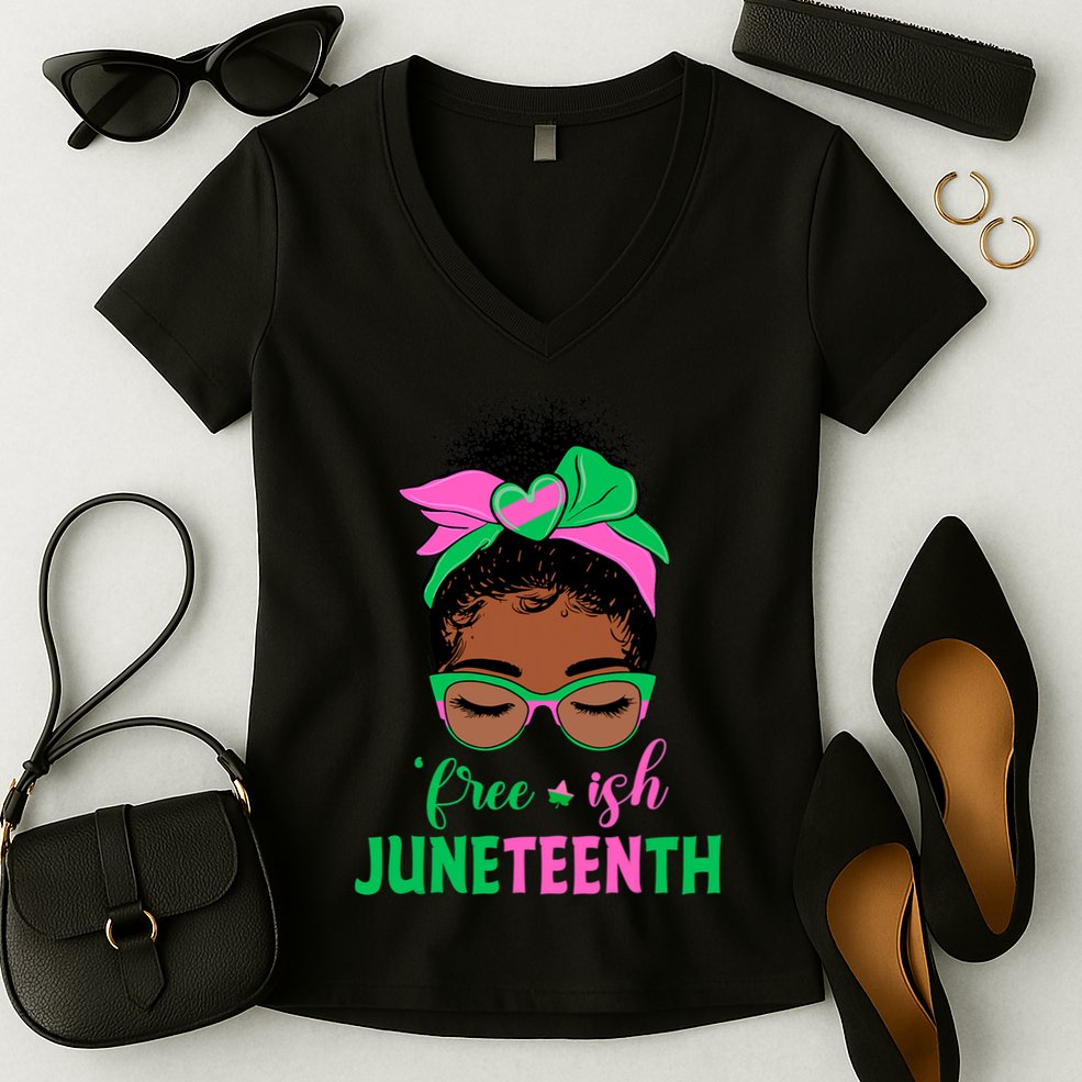 Juneteenth Aka Freeish Since 1865 Independence Day Women's V-Neck T-Shirt