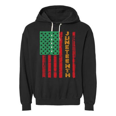 Juneteenth American Flag Garment-Dyed Fleece Hoodie