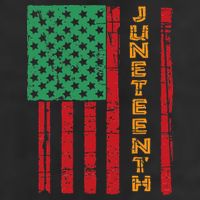 Juneteenth American Flag 7 Panel Mesh Trucker Snapback Hat