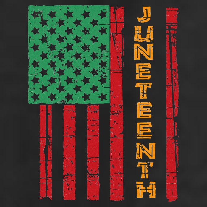 Juneteenth American Flag 7 Panel Mesh Trucker Snapback Hat