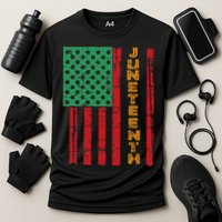 Juneteenth American Flag Cooling Performance Crew T-Shirt