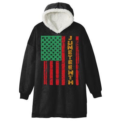 Juneteenth American Flag Hooded Wearable Blanket