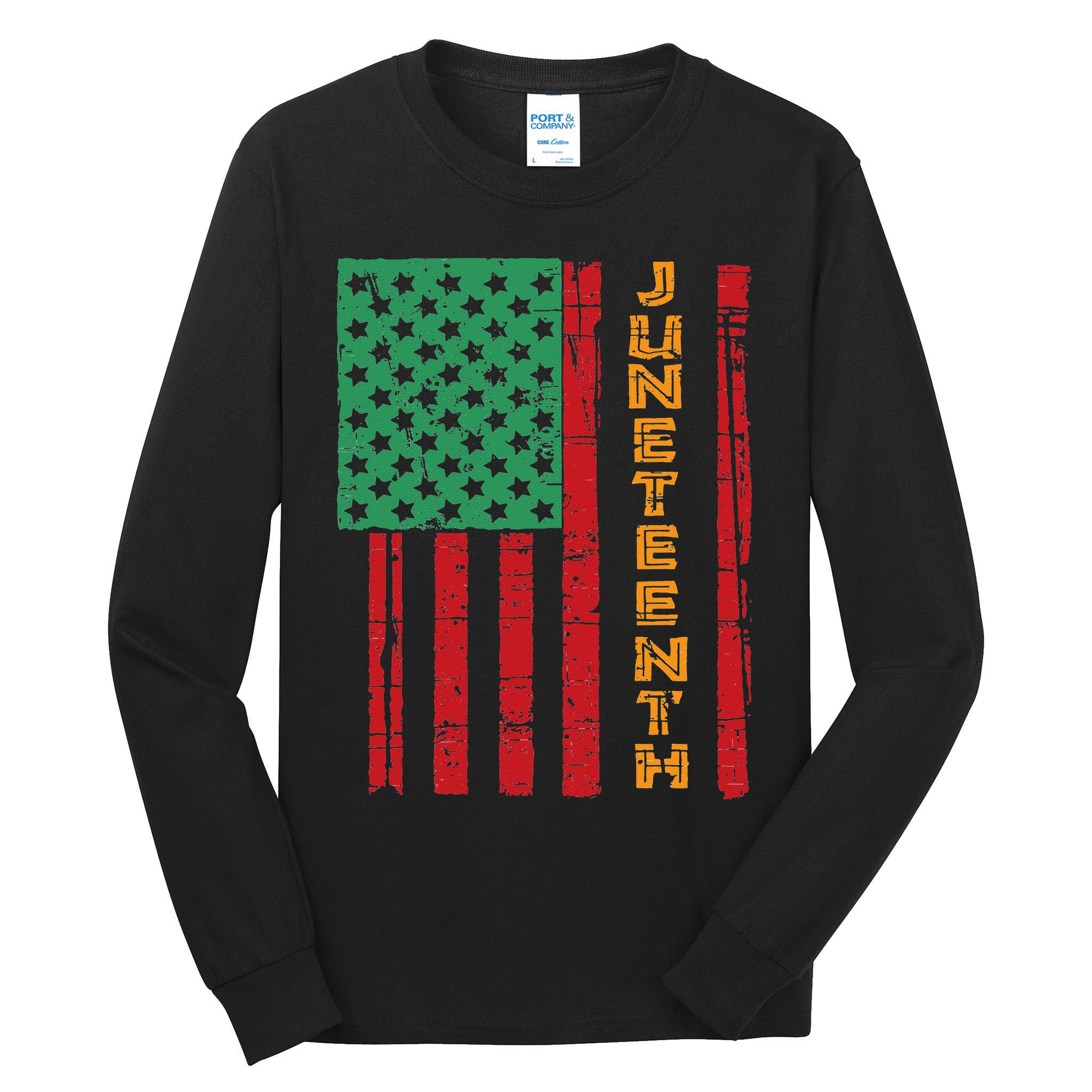 Juneteenth American Flag Tall Long Sleeve T-Shirt