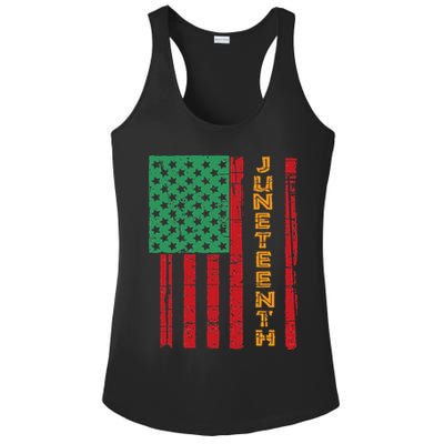 Juneteenth American Flag Ladies PosiCharge Competitor Racerback Tank