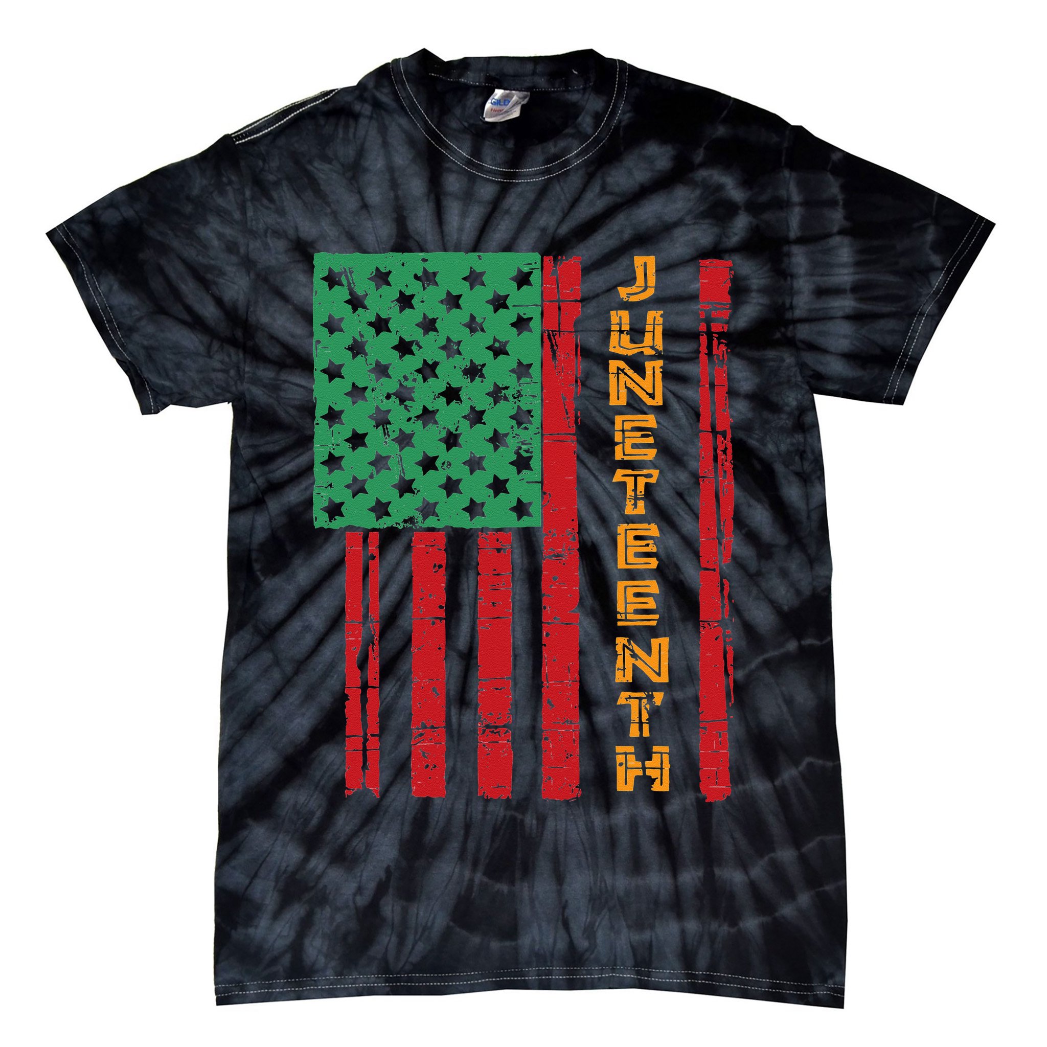 Juneteenth American Flag Tie-Dye T-Shirt