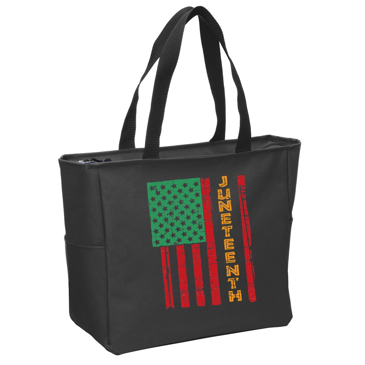 Juneteenth American Flag Zip Tote Bag