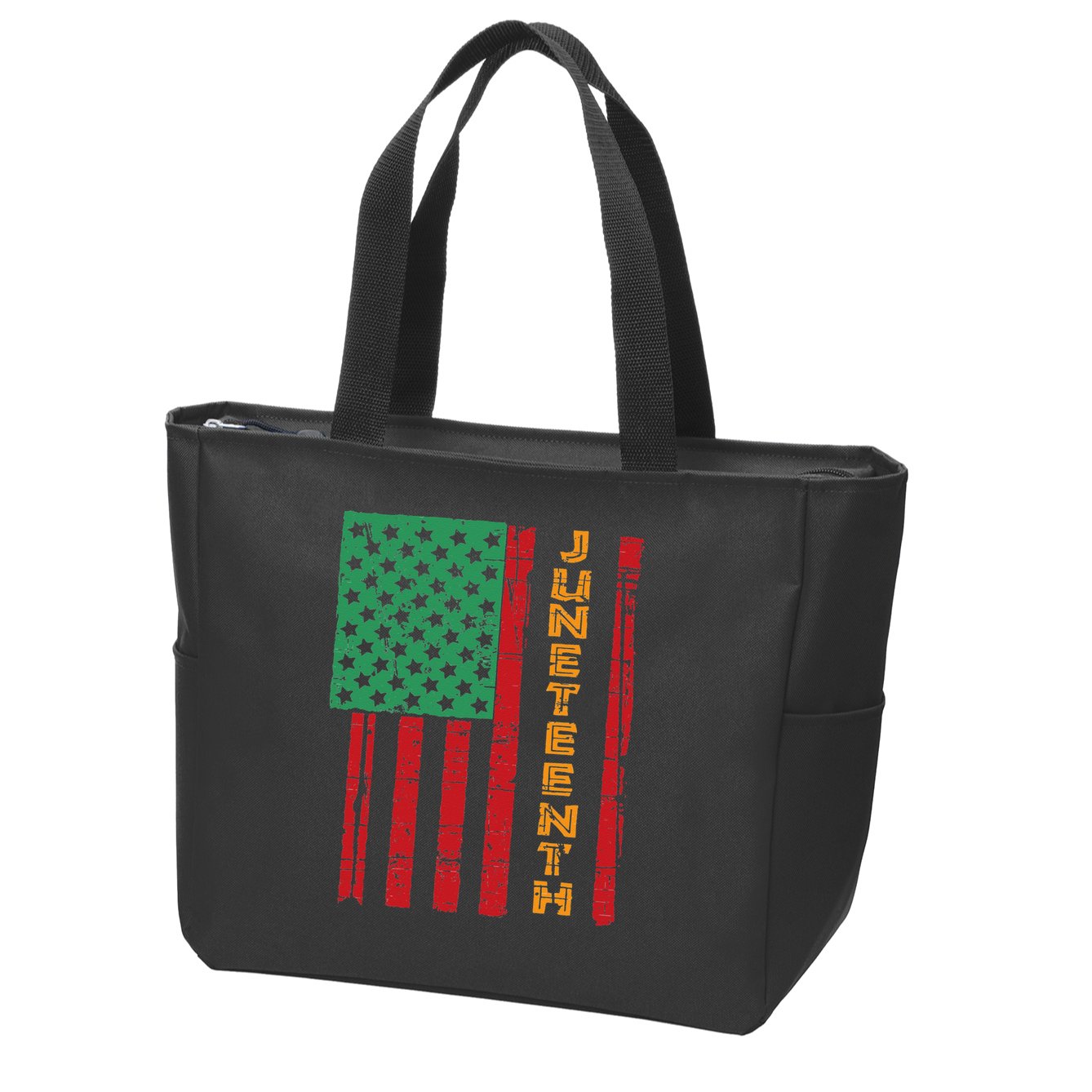 Juneteenth American Flag Zip Tote Bag