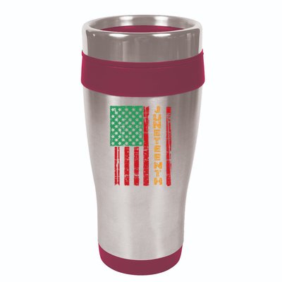Juneteenth American Flag 16oz Travel Tumbler