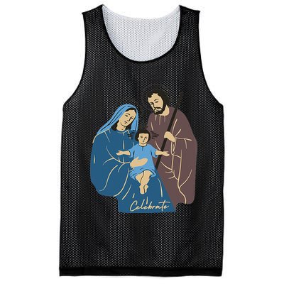 Jesus And Family Invite You To Celebrate Christmas Mesh Reversible Basketball Jersey Tank